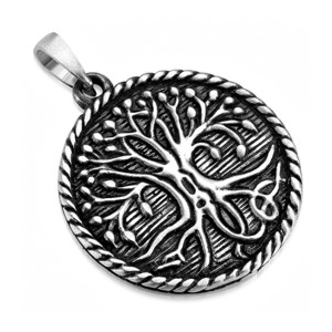 Steel Oxidized Tree of Life - Detailed Pendant